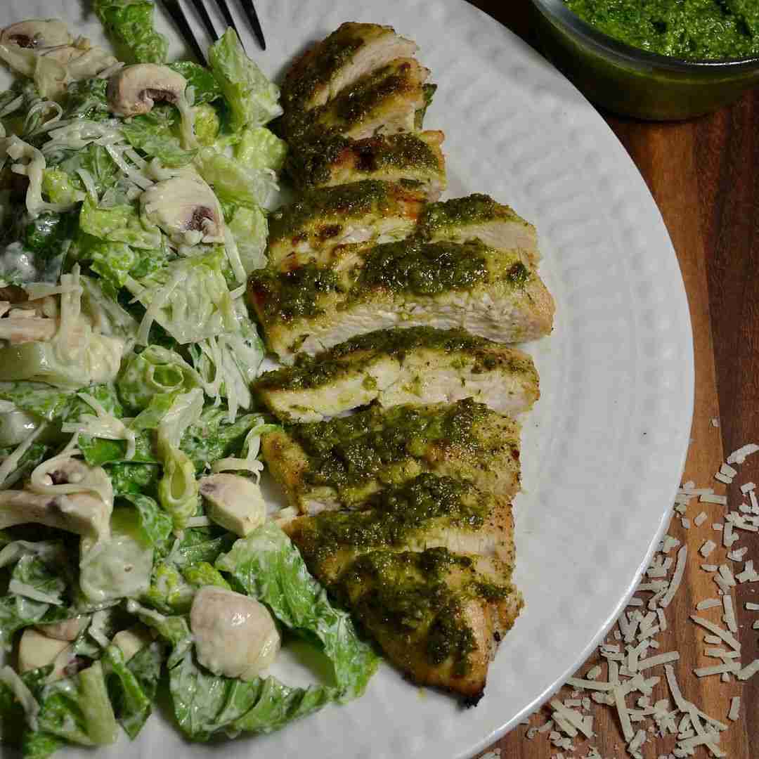 Dill Pesto Chicken Caesar Salad